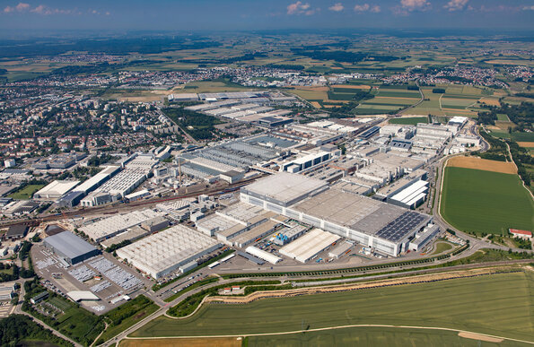 Luftaufnahme des Audi Werks Ingolstadt